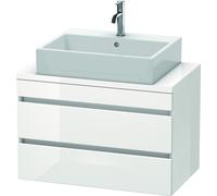 Duravit DuraStyle meuble sous-lavabo pour console compacte, 2 tiroirs, 800mm, DS530704918, DS530704918, Colorazione: Grafite opaco Decor / Bianco opaco Decor opaco