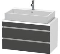 Duravit DuraStyle meuble sous-lavabo pour console compacte, 2 tiroirs, 900mm, DS530804918, DS530804918, Colorazione: Grafite opaco Decor / Bianco opaco Decor opaco