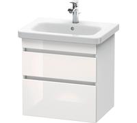 Duravit DuraStyle meuble sous-lavabo suspendu 6480, 2 tiroirs, 580mm, pour DuraStyle, DS648002218, DS648002218, Colorazione: Bianco ad alta brillantezza Decor / Bianco opaco Decor bianco opaco