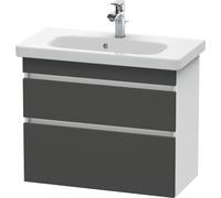 Duravit DuraStyle Meuble sous-lavabo suspendu 6499, 730mm, 2 tiroirs, pour DuraStyle, DS649904918, DS649904918, Colorazione: Grafite opaco Decor / Bianco opaco Decor opaco