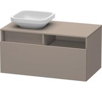 Duravit DuraStyle Meuble sous-lavabo suspendu 6784, 1 tiroir, 1 découpe à gauche, 1000mm, DS6784L4343, DS6784L4343, Colorazione: Basalto opaco decoro opaco