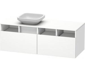 Duravit DuraStyle Meuble sous-lavabo suspendu 6785, 2 tiroirs, 1 découpe à gauche, 1400mm, DS6785L4318, DS6785L4318, Colorazione: Basalto Opaco / Bianco Opaco