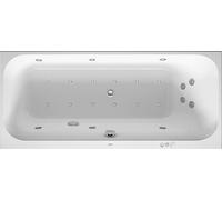 Duravit Happy D.2 baignoire balnéo, version à encastrer, simple dos à droite, bâti-support, garniture de vidage et de trop-plein, système combiné P, 1600x700mm, 760309000CP1000, 760309000CP1000
