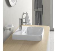 Lavabo da appoggio Duravit Happy D.2 Plus Plus, 236050, 1 foro per rubinetto, 500x400 mm, rettificato, con troppopieno, con foro per rubinetto da banco, colorazione: Colore interno bianco, colore esterno bianco, con Wondergliss