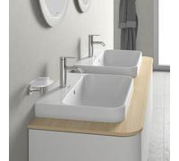 Duravit Happy D.2 Plus - Lavabo da appoggio, 600x460 mm, con 1 foro per miscelatore, con WonderGliss, bianco alpino 23606000001