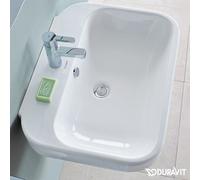 Duravit lave-mains 50cm Happy D.2 avec trop-plein, avec plage de robinetterie, 1 trou pour robinetterie, 0709500000, 0709500000, Colorazione: Bianco