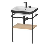 Duravit Happy D.2 Plus c-bonded Set avec console métallique, 575x490mm, 2 trous pour robinets, HP4735E7171, HP4735E7171, Colorazione: Rovere mediterraneo impiallacciato in vero legno