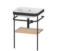 Duravit Happy D.2 Plus c-bonded Set avec console métallique, 575x490mm, sans trou pour robinetterie, HP4735N7171, HP4735N7171, Colorazione: Rovere mediterraneo impiallacciato in vero legno