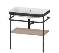 Duravit Happy D.2 Plus c-bonded Set avec console métallique, 775x490mm, sans trou pour robinetterie, HP4737N7575, HP4737N7575, Colorazione: Arredamento in lino