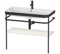 Duravit Happy D.2 Plus c-bonded Set avec console métallique, 975x490m, 1 trou de robinetterie, HP4738O3939, HP4738O3939, Colorazione: Nordic White laccato opaco seta bianco nordico