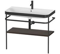 Duravit Happy D.2 Plus c-bonded Set avec console métallique, 975x490m, 1 trou de robinetterie, HP4738O6969, HP4738O6969, Colorazione: Noce spazzolato Impiallacciatura in vero legno