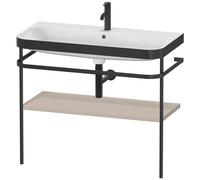 Duravit Happy D.2 Plus c-bonded Set avec console métallique, 975x490m, 1 trou de robinetterie, HP4738O6060, HP4738O6060, Colorazione: Taupe seta opaco laccato opaco
