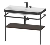 Duravit Happy D.2 Plus c-bonded Set avec console métallique, 975x490mm, 2 trous pour robinets, HP4738E6969, HP4738E6969, Colorazione: Noce spazzolato Impiallacciatura in vero legno
