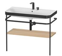 Duravit Happy D.2 Plus c-bonded Set avec console métallique, 975x490mm, 2 trous pour robinets, HP4738E7171, HP4738E7171, Colorazione: Rovere mediterraneo impiallacciato in vero legno
