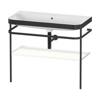 Duravit Happy D.2 Plus c-bonded Set avec console métallique, 975x490mm, sans trou pour robinetterie, HP4738N3636, HP4738N3636, Colorazione: Laccato bianco seta opaco