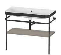 Duravit Happy D.2 Plus c-bonded Set avec console métallique, 975x490mm, sans trou pour robinetterie, HP4738N9292, HP4738N9292, Colorazione: Grigio pietra Vernice opaca Seta opaco