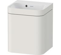 Duravit Happy D.2 Plus c-bonded Set suspendu, 400x360mm, 1 porte, charnières à droite, sans percement pour robinetterie, HP4634N39390000, HP4634N39390000, Colorazione: Nordic White laccato opaco seta