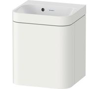 Duravit Happy D.2 Plus c-bonded Set suspendu, 400x360mm, 1 porte, charnières à droite, sans percement pour robinetterie, HP4634N36360000, HP4634N36360000, Colorazione: Laccato bianco seta opaco