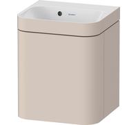 Duravit Happy D.2 Plus c-bonded Set suspendu, 400x360mm, 1 porte, charnières à gauche, sans percement pour robinetterie, HP4633N83830000, HP4633N83830000, Colorazione: Decoro Taupe Supermatt