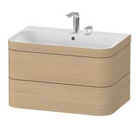 Duravit Happy D.2 Plus c-bonded Set suspendu, 775x490mm, 2 tiroirs, 2 trous pour robinetterie, HP4637E7171, HP4637E7171, Colorazione: Rovere mediterraneo impiallacciato in vero legno