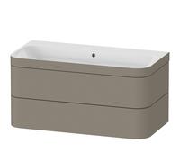 Duravit Happy D.2 Plus c-bonded Set suspendu, 975x490mm, 2 tiroirs, sans trou pour robinetterie, HP4638N9292, HP4638N9292, Colorazione: Grigio pietra Vernice opaca Seta opaco