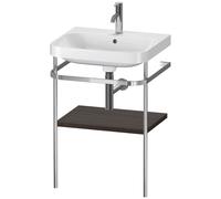 Duravit Happy D.2 Plus c-shaped Set avec console métallique, 575x490mm, 1 trou pour robinetterie, HP4835O6969, HP4835O6969, Colorazione: Noce spazzolato Impiallacciatura in vero legno