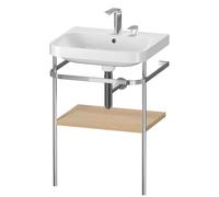 Duravit Happy D.2 Plus c-shaped Set avec console métallique, 575x490mm, 2 trous pour robinets, HP4835E7171, HP4835E7171, Colorazione: Rovere mediterraneo impiallacciato in vero legno