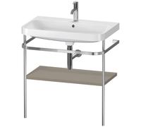Duravit Happy D.2 Plus c-shaped Set avec console métallique, 775x490mm, 1 trou pour robinetterie, HP4837O9292, HP4837O9292, Colorazione: Grigio pietra Vernice opaca Seta opaco