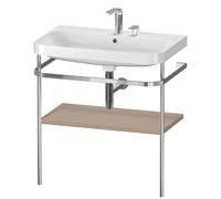 Duravit Happy D.2 Plus c-shaped Set avec console métallique, 775x490mm, 2 trous pour robinets, HP4837E7575, HP4837E7575, Colorazione: Arredamento in lino