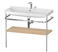 Duravit Happy D.2 Plus c-shaped Set avec console métallique, 975x490mm, 2 trous pour robinets, HP4838E7171, HP4838E7171, Colorazione: Rovere mediterraneo impiallacciato in vero legno