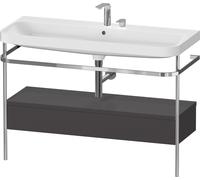 Duravit Happy D.2 Plus c-shaped Set avec console métallique et tiroir, 1175x490mm, 2 trous pour robinetterie, HP4844E80800000, HP4844E80800000, Colorazione: Decoro grafite super opaco