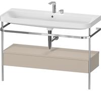Duravit Happy D.2 Plus c-shaped Set avec console métallique et tiroir, 1175x490mm, 2 trous pour robinetterie, HP4844E60600000, HP4844E60600000, Colorazione: Taupe seta opaco laccato opaco