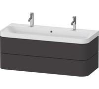 Duravit Happy D.2 Plus c-shaped Set suspendu, 1175x490mm, 2 tiroirs, 1 trou de robinetterie, HP4379O80800000, HP4379O80800000, Colorazione: Decoro grafite super opaco