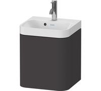 Duravit Happy D.2 Plus c-shaped Set suspendu, 400x360mm, 1 porte, charnières à droite, 1 trou de robinetterie, HP4344O80800000, HP4344O80800000, Colorazione: Decoro grafite super opaco