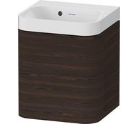 Duravit Happy D.2 Plus c-shaped Set suspendu, 400x360mm, 1 porte, charnières à gauche, sans trou pour robinetterie, HP4340N69690000, HP4340N69690000, Colorazione: Noce spazzolato Impiallacciatura in v