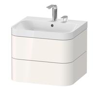 Duravit Happy D.2 Plus c-shaped Set suspendu, 575x490mm, 2 tiroirs, 2 trous pour robinetterie, HP4345E2222, HP4345E2222, Colorazione: Decoro bianco lucido