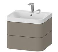 Duravit Happy D.2 Plus c-shaped Set suspendu, 575x490mm, 2 tiroirs, 2 trous pour robinetterie, HP4345E9292, HP4345E9292, Colorazione: Grigio pietra Vernice opaca Seta opaco