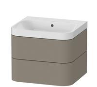 Duravit Happy D.2 Plus c-shaped Set suspendu, 575x490mm, 2 tiroirs, sans trou pour robinetterie, HP4345N9292, HP4345N9292, Colorazione: Grigio pietra Vernice opaca Seta opaco