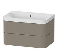Duravit Happy D.2 Plus c-shaped Set suspendu, 775x490mm, 2 tiroirs, sans trou pour robinetterie, HP4347N9292, HP4347N9292, Colorazione: Grigio pietra Vernice opaca Seta opaco