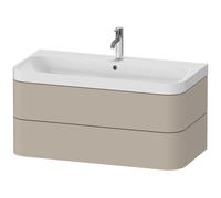 Duravit Happy D.2 Plus c-shaped Set suspendu, 975x490mm, 2 tiroirs, 1 trou de robinetterie, HP4348O6060, HP4348O6060, Colorazione: Taupe seta opaco laccato opaco