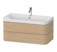 Duravit Happy D.2 Plus c-shaped Set suspendu, 975x490mm, 2 tiroirs, 1 trou de robinetterie, HP4348O7171, HP4348O7171, Colorazione: Rovere mediterraneo impiallacciato in vero legno