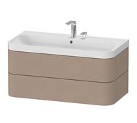 Duravit Happy D.2 Plus c-shaped Set suspendu, 975x490mm, 2 tiroirs, 2 trous pour robinetterie, HP4348E7575, HP4348E7575, Colorazione: Arredamento in lino