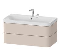 Duravit Happy D.2 Plus c-shaped Set suspendu, 975x490mm, 2 tiroirs, 2 trous pour robinetterie, HP4348E8383, HP4348E8383, Colorazione: Decoro Taupe Supermatt