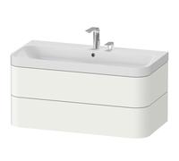 Duravit Happy D.2 Plus c-shaped Set suspendu, 975x490mm, 2 tiroirs, 2 trous pour robinetterie, HP4348E8484, HP4348E8484, Colorazione: Decoro bianco super opaco