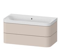 Duravit Happy D.2 Plus c-shaped Set suspendu, 975x490mm, 2 tiroirs, sans trou pour robinetterie, HP4348N8383, HP4348N8383, Colorazione: Decoro Taupe Supermatt