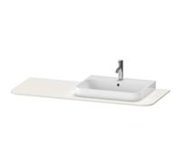 Duravit Happy D.2 Plus Console 1300x550 mm, 1 découpe à droite, pour meuble sous-lavabo HP4942, HP4962, HP4972, HP031KR3939, HP031KR3939, Colorazione: Nordic White laccato opaco seta bianco nordico