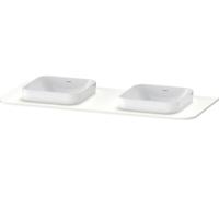 Duravit Happy D.2 Plus Console, 1300x550 mm, 2 découpes, pour meuble sous-lavabo HP4943B, HP032KB3636, HP032KB3636, Colorazione: Laccato bianco seta opaco