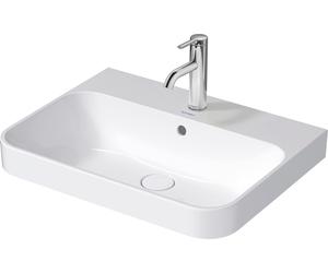 Duravit Happy D.2 Plus Évier à poser, 1 trou de coulée, 600x460 mm, rectifié, avec trop-plein, avec table à trous de coulée, 2360601300, 2360601300, Colorazione: Colore interno antracite opaco, colore