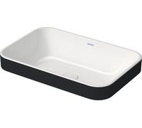 Lavello da banco Duravit Happy D.2 Plus D.2 Plus, 235960, 600x400 mm, rettificato, senza sfioratore, senza foro per rubinetto da banco, Colorazione: Colore interno bianco, colore esterno antracite opaco