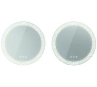 Duravit Happy D.2 Plus jeu de miroirs (2 pièces) rond avec éclairage, version Icon, avec miroir chauffant, 700x700x55mm, blanc mat, HP7487G00000000, HP7487G00000000, Versione: Decorazione del campo di